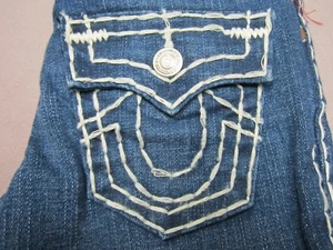 TRUE RELIGION GIRLS JULIE SUPER T MEMPHIS WASH WHITE STITCH JEANS SIZE 6 NEW - Picture 1 of 7