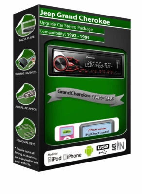 Jeep Grand Cherokee Auto Radio, Pioneer USB Aux IN , Suona Ipod IPHONE Android - Immagine 1 di 4