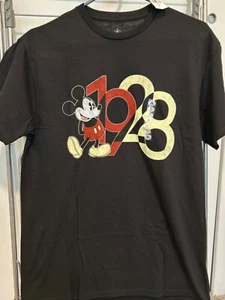 Disney Mickey Mouse T Shirt Black Short Sleeve Adult Medium 1928 NWT - Picture 1 of 5