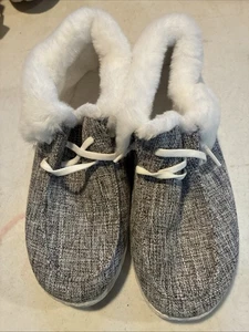 scarpe donna ultra accoglienti linee pluah tela grigio taglia 6,5 - Foto 1 di 5