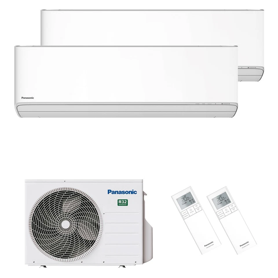 Panasonic Klimaanlage Etherea Multisplit mit 2 Innengeräten 2 x 2,5 kW Mattweiß - Bild 1 von 4