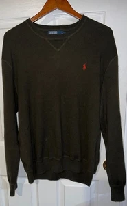 Vintage Polo Ralph Lauren dunkelgrüner Pullover rot Pony 100% Baumwolle Gr. XL - Bild 1 von 11
