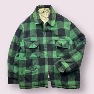 Vintage Herren Blue Bell Plaid Mackinaw Ricky Full Zip Jacke Wolle Detroit 70er L - Bild 1 von 8