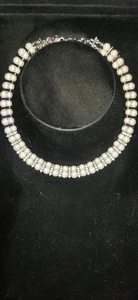 Perlenkette Halskette Modeschmuck Silberfarben - Bild 1 von 2