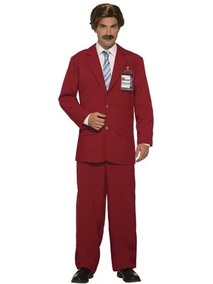 Disfraz de traje rojo Anchorman (película de 2004) - talla única para hombre (hasta 42 chaqueta) Foto 1 de 2
