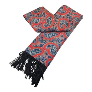 Herrenschal rot Paisleymuster Seide/Wolle Mix - Bild 1 von 4