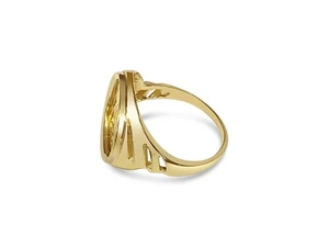 Ausgefallener Ring 14 Karat Gelbgold, Münze chinesischer Pandabär, ca. 5,4 g - Bild 1 von 3