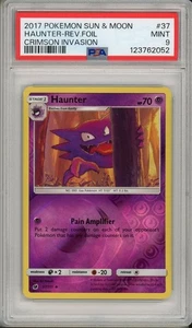 2019 Pokemon Sun & Moon Cosmic Eclipse Haunter Reverse Holo Foil #37 PSA 9 - Picture 1 of 2