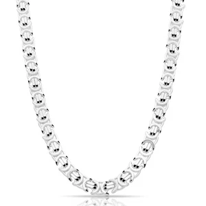 Cadena etrusca 8,5 mm cadena real plana maciza collar de plata de ley 925  - Imagen 1 de 18