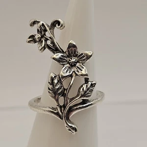 Trachtenring silberfarben Blumen Größe 61/4 - Bild 1 von 4