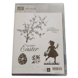Stampin Up! OSTERBLÜTEN Stempelset Kirschblüten Mädchen Ei Sprüche - Bild 1 von 4