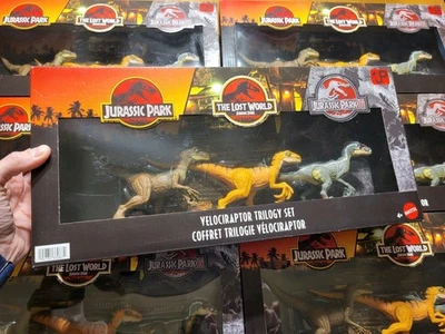 Парк Юрского периода I Затерянный мир и III Велоцираптор Трилогия Набор 3 Упаковки Динозавры - Изображение 1 из 4