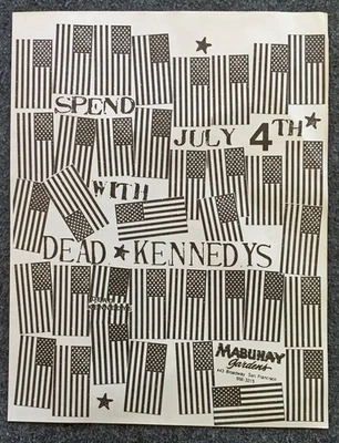 1979 Flyer Dead Kennedys Mabuhay Gardens SF Fab Mab Punk Rock July 4 - Image 1 of 3
