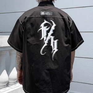 Herren Baggy Chicano Script Hemd Oversized Hip Hop Streetwear Westküste Sommer - Bild 1 von 25