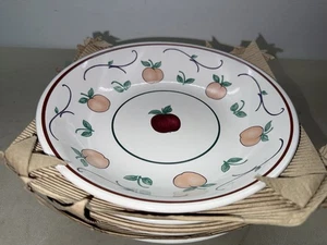 Princess House Orchard Medley 8 7/8” Soup/Cereal/Salad Bowls Set Of 4. Peaches - Picture 1 of 8