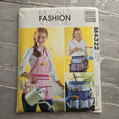 McCall's 4322 Apron & Bucket Organizer Sz S-XXL Sewing Pattern Uncut - Image 1 of 3