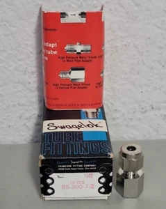 (10) NEW GENUINE Swagelok SS-300-7-2 Stainless Steel Tube Fitting 3/16 OD x 1/8" - Picture 1 of 3