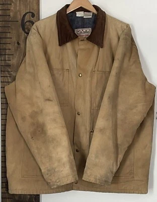 Vintage Walls Men Brown Canvas Blanket Lined Chore Barn Workwear USA DISTRESSED - Image 1 of 4