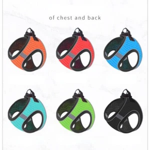 Small Medium Dog Pet Breathable Mesh Harness Vest Collar Chest Strap + Leash - Picture 1 of 12