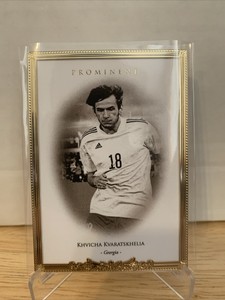 Khvicha Kvaratskhelia - Prominent 23KT GOLD FRAME ROOKIE YEAR #/11 - 2023 Futera