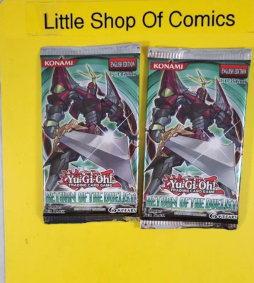Yu-Gi-Oh! Return of the Duelist 1st Edition Two (2) Booster Packs Sealed - Image 1 of 2