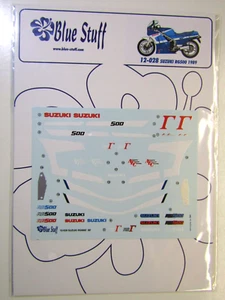 Blue Stuff Decal Sheet 1:12 Scale 1986 Suzuki RG500 1989 suit Hasegawa 21728or32 - Bild 1 von 10