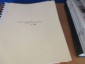 LIBRARY OF CAPE COD History and Genealogy No. 45 - Imagen 1 de 2