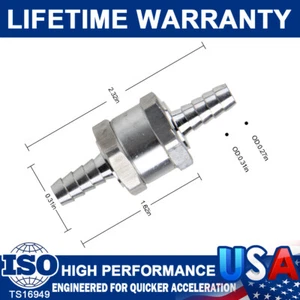 New 8mm 5/16" Aluminum One Way Fuel Non-Return Check Valve Fuel Diesel Oil Water - Picture 1 of 12