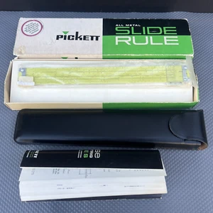 Vintage 1959 Pickett No. 1010 ES Slide Rule w/ Box & Leather Case - Picture 1 of 16