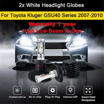 For Toyota Kluger GSU40 Series 2007-2010 Headlight Globes High Low Beam 16000lm - image 1 of 4