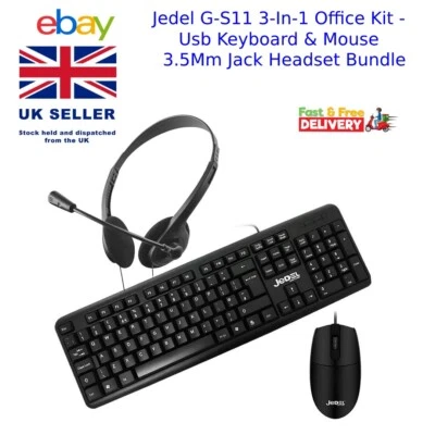 Jedel  USB UK Keyboard & Mouse & Headset Set and FREE delivery G-S11 - Image 1 of 4