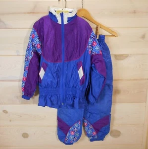 Vintage 90’s Kids Girl Size 7/8 Track Wind Suit 2 pc Windbreaker Jacket & Pants - Picture 1 of 20