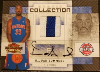 DaJUAN SUMMERS 2009-10 Panini Threads RC DUAL AUTO Jersey PATCH SP #2/25 Pistons - Image 1 of 2