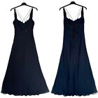 Flora Nikrooz Saks Fifth Avenue Black Long Nightgown M Medium Lace Sheer Vintage
