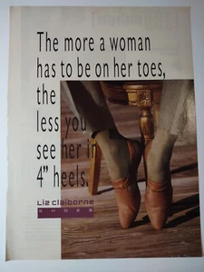 Zapatos Liz Claiborne vintage impresos publicidad años 90 ropa de moda - Imagen 1 de 4