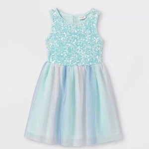 Cat & Jack Girls Sleeveless Sequin & Tulle Dress Size 7/8 - Picture 1 of 5