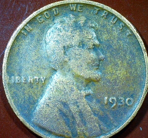 U.S.-1930 "P" WHEATBACK CENT "LAMINATION ERROR" Cover