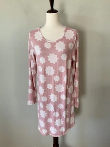 Charter Club Women's Sz S Long Sleeve Soft Knit Sleepshirt Nightgown Lace Geo - Picture 1 of 6