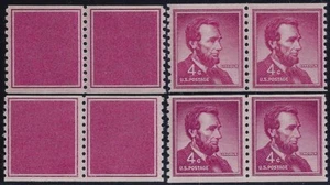 TD96 - 1058 Test/Dummy "Lincoln" Large & Small Hole Pairs Group Mint NH - Picture 1 of 1