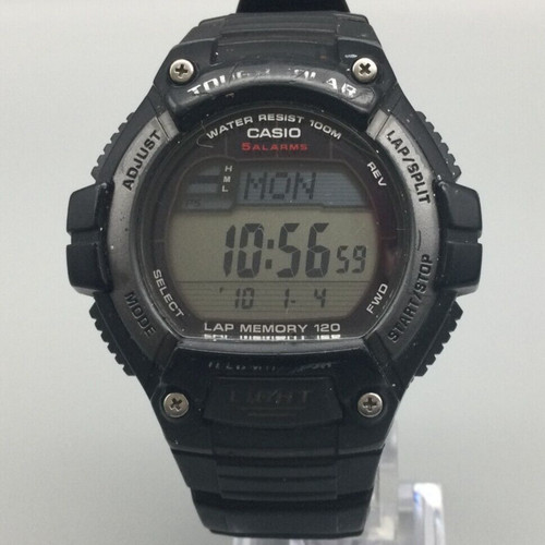 Casio Tough Solar Watch Men Digital Black 120 Lap 3271 W-S220 Day Date ...