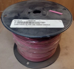 500' 16AWG Stranded UL1015/1230/1032/MTW/BOAT/CSA Pink Tinned Copper Wire 600V - Picture 1 of 8