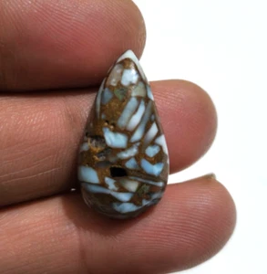 Natural Copper Larimar Pear Shape Cabochon 19.20 Crt Loose Gemstone For Jewelry - Picture 1 of 5