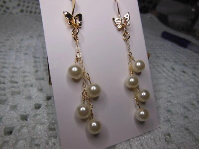 Pendientes de cristal de Swarovski colgante placa de oro 2,4" Foto 1 de 4