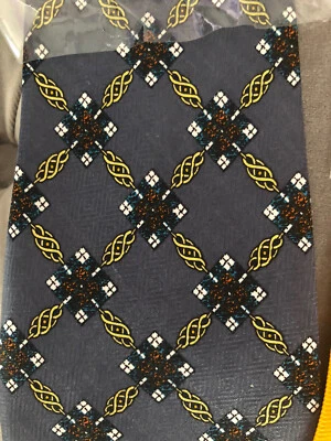 Nuevo con etiquetas Corbata Hombre Estándar Marco Polo Italiano Gris Azul Amarillo Blanco Geo Foto 1 de 4