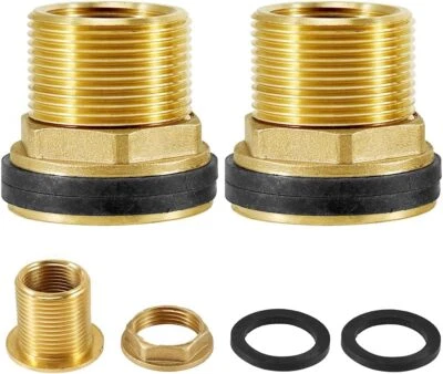 MARKENLOS Messing Gewinde Fitting Tankdurchführung Regentonnendurchführung für Wasserhahn