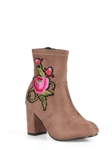 NATURE BREEZE - Botín Bota Gamuza 3.25" Tacón con Detalle Rosa TAUPE TALLA 9 - Imagen 1 de 1