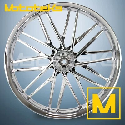 21" 21X2.15 CHROME SHIFT MAG WHEEL BILLET HARLEY SOFTAIL DYNA SPORTSTER FRONT - Image 1 of 3