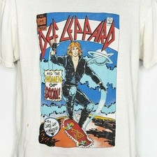 Def Leppard T Shirt Vintage 80s 1987 Hysteria UK Tour & The Women Of Doom Large