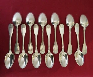 Christofle: 12 Silver Plated Soup Spoons Vendôme Shell Model 5 - Picture 1 of 7