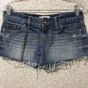 Victoria Secret PINK Jean Womens Shorts Size 2 Distressed Cut Off Hem Denim VS - Picture 1 of 12